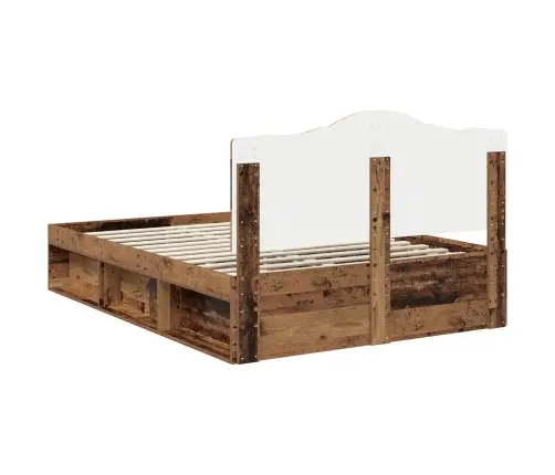 Gultas Rāmis Vecs Koks 150 X 200 Cm Ciets Priedes Koks Vidaxl