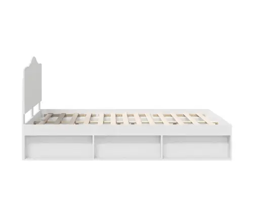 Gultas Rāmis Balts 140 X 190 Cm Ciets Priedes Koks Vidaxl