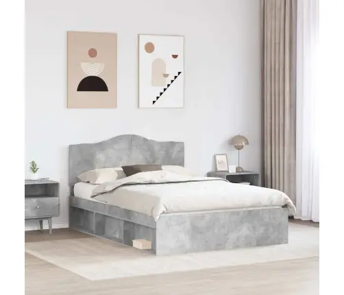 Lovos Rėmas Betoninė 140 X 190 Cm Kietos Pušies Mediena