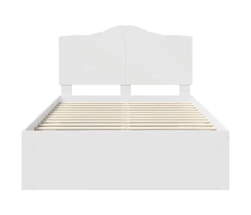 Gultas Rāmis Balts 135 X 190 Cm Ciets Priedes Koks Vidaxl