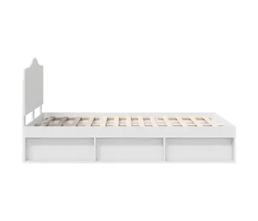 Gultas Rāmis Balts 135 X 190 Cm Ciets Priedes Koks Vidaxl