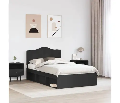 Voodi Raam Peaga Must 135 X 190 Cm Tahke Mänd