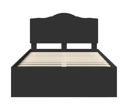 Voodi Raam Peaga Must 135 X 190 Cm Tahke Mänd