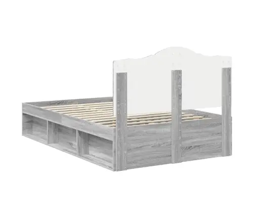 Lovos Rėmas Pilkas Sonoma 135 X 190 Cm Kietos Pušies Mediena