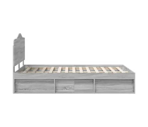 Lovos Rėmas Pilkas Sonoma 135 X 190 Cm Kietos Pušies Mediena