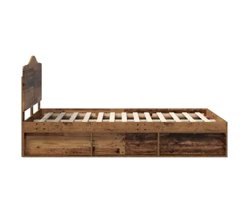 Gultas Rāmis Vecs Koks 135 X 190 Cm Ciets Priedes Koks Vidaxl