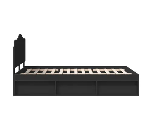 Lovos Rėmas Juoda 120 X 200 Cm Kietos Pušies Mediena