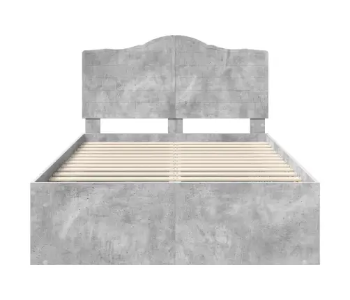 Gultas Rāmis Betons 120 X 200 Cm Ciets Priedes Koks Vidaxl