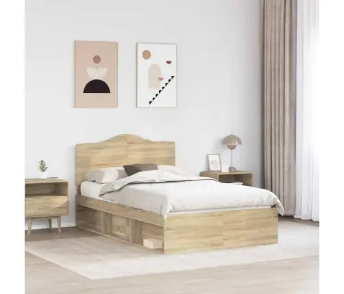 Gultas Rāmis Sonoma 120 X 190 Cm Ciets Priedes Koks Vidaxl