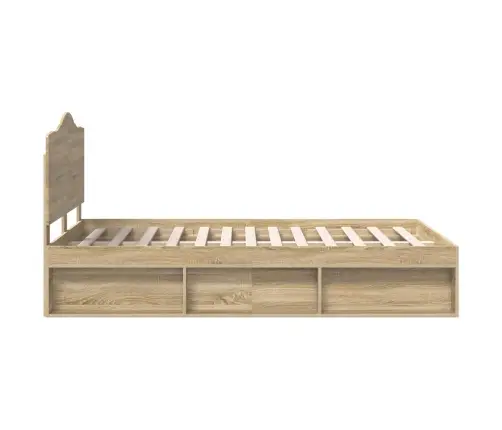 Gultas Rāmis Sonoma 120 X 190 Cm Ciets Priedes Koks Vidaxl