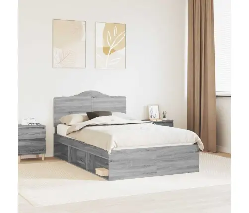 Lovos Rėmas Pilkas Sonoma 120 X 190 Cm Kietos Pušies Mediena