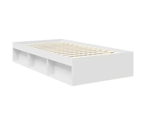 Gultas Rāmis Balts 100 X 200 Cm Ciets Priedes Koks Vidaxl