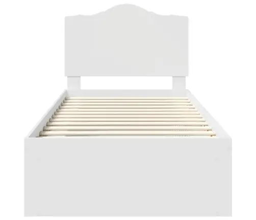 Gultas Rāmis Balts 100 X 200 Cm Ciets Priedes Koks Vidaxl