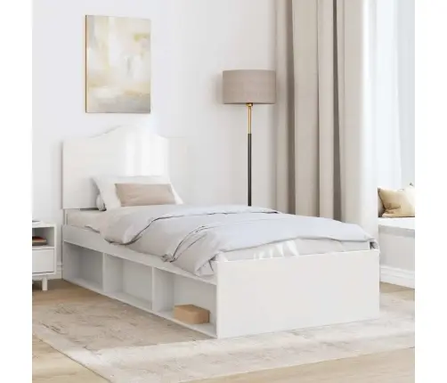 Gultas Rāmis Balts 90 X 200 Cm Ciets Priedes Koks Vidaxl