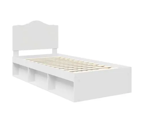 Gultas Rāmis Balts 90 X 200 Cm Ciets Priedes Koks Vidaxl