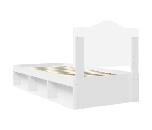 Gultas Rāmis Balts 90 X 200 Cm Ciets Priedes Koks Vidaxl