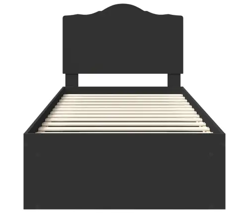 Voodi Raam Peaga Must 90 X 200 Cm Tahke Mänd