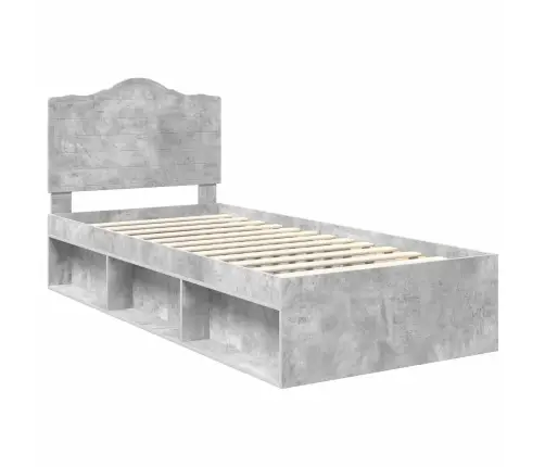 Gultas Rāmis Betons 90 X 200 Cm Ciets Priedes Koks Vidaxl