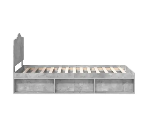 Gultas Rāmis Betons 90 X 200 Cm Ciets Priedes Koks Vidaxl