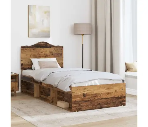 Gultas Rāmis Vecs Koks 90 X 200 Cm Ciets Priedes Koks Vidaxl