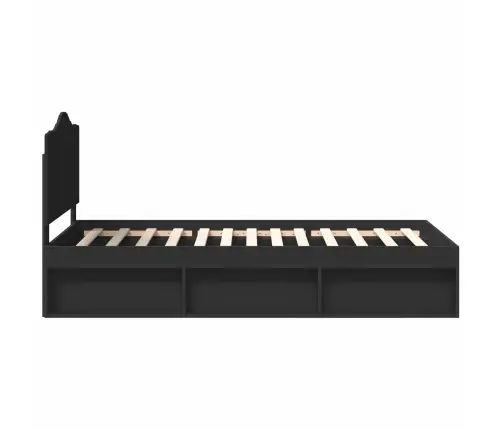 Gultas Rāmis Melna 90 X 190 Cm Ciets Priedes Koks Vidaxl