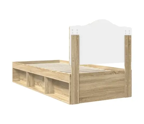 Gultas Rāmis Sonoma 90 X 190 Cm Ciets Priedes Koks Vidaxl