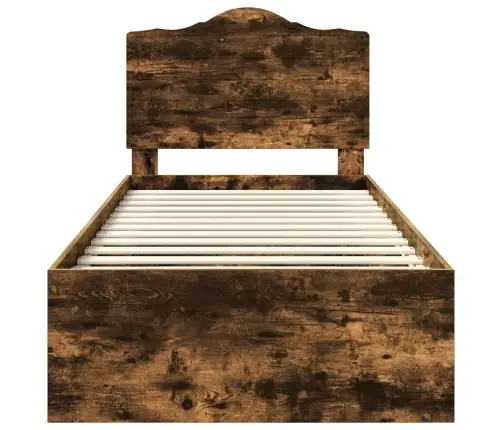 Gultas Rāmis Dūmaka Ozols 90 X 190 Cm Ciets Priedes Koks Vidaxl