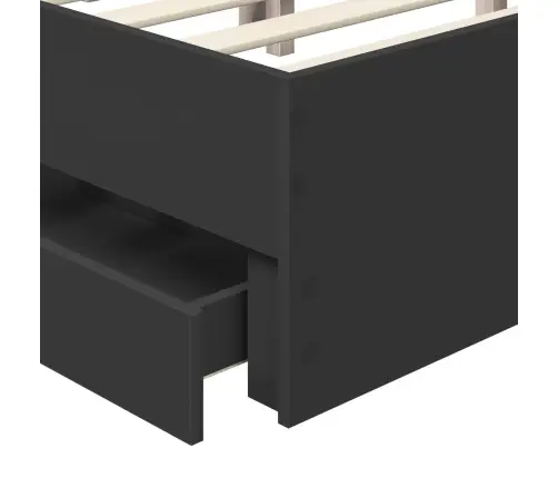 Voodi Raam Sahtliga Peaga Must 200 X 200 Cm Inseneripuit