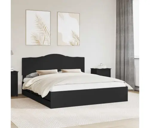 Voodi Raam Sahtliga Peaga Must 200 X 200 Cm Inseneripuit