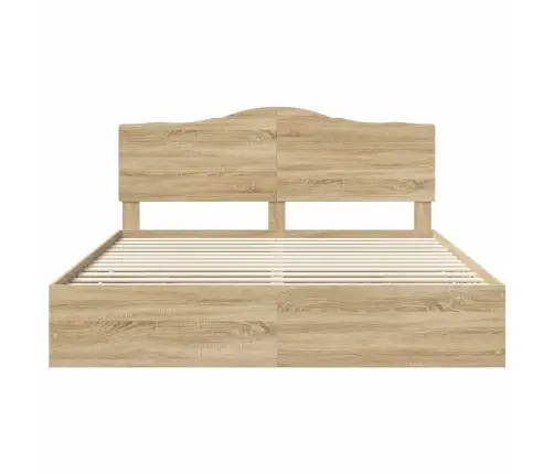 Gultas Rāmis Sonoma Ozols 200 X 200 Cm Inženieru Koks Vidaxl