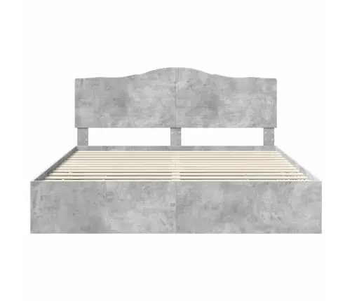 Gultas Rāmis Betona Pelēks 200 X 200 Cm Inženieru Koks Vidaxl