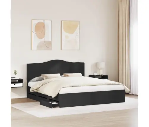 Voodi Raam Sahtliga Peaga Must 180 X 200 Cm Inseneripuit