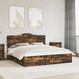 Voodi Raam Sahtliga Suitsetatud Tamm 180 X 200 Cm Inseneripuit