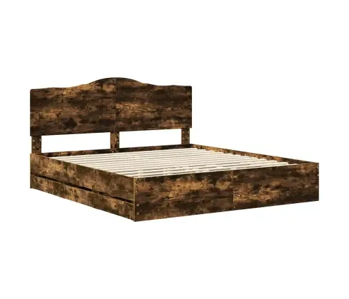 Voodi Raam Sahtliga Suitsetatud Tamm 180 X 200 Cm Inseneripuit