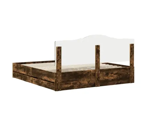 Voodi Raam Sahtliga Suitsetatud Tamm 180 X 200 Cm Inseneripuit