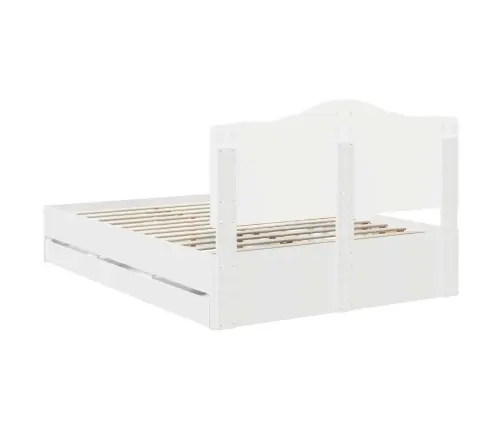 Lovos Rėmas Su Stalčių Balta 150 X 200 Cm Inžinerinė Mediena