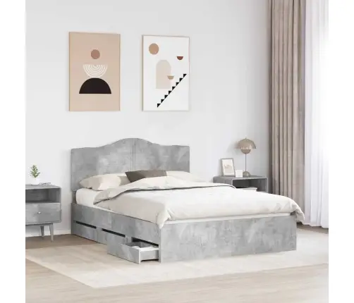 Voodi Raam Sahtliga Peaga Betoonhall 150 X 200 Cm Inseneripuit