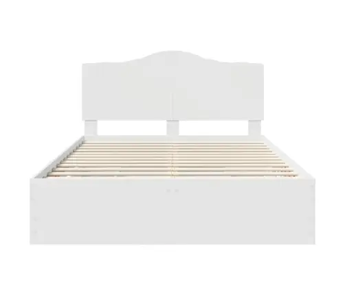 Gultas Rāmis Ar Atvilktni Balts 140 X 190 Cm Inženieru Koks Vidaxl