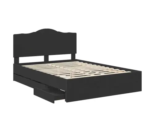 Voodi Raam Sahtliga Peaga Must 140 X 200 Cm Inseneripuit