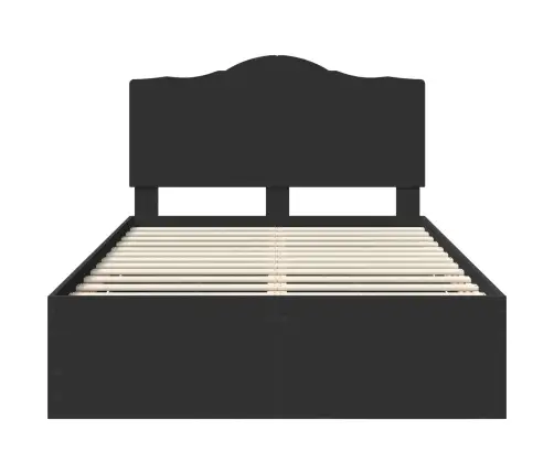 Lovos Rėmas Su Stalčių Juoda 120 X 190 Cm Inžinerinė Mediena