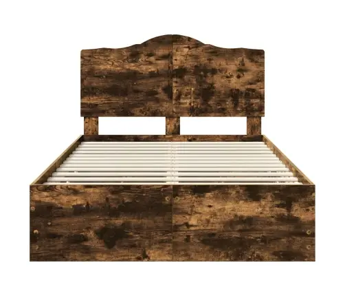 Voodi Raam Sahtliga Suitsetatud Tamm 120 X 190 Cm Inseneripuit