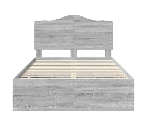 Gultas Rāmis Pelēks Sonoma 120 X 200 Cm Inženieru Koks Vidaxl