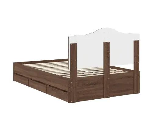 Voodi Raam Sahtliga Peaga Pruun Tamme 120 X 200 Cm Inseneripuit