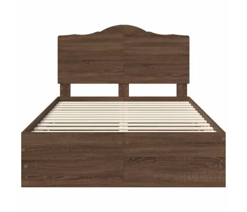 Voodi Raam Sahtliga Peaga Pruun Tamme 120 X 200 Cm Inseneripuit