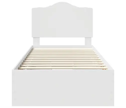 Gultas Rāmis Ar Atvilktni Balts 98.5 X 200 Cm Inženieru Koks Vidaxl