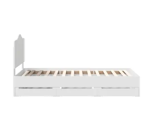 Gultas Rāmis Ar Atvilktni Balts 98.5 X 200 Cm Inženieru Koks Vidaxl