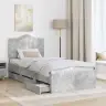 Gultas Rāmis Betona Pelēks 100 X 200 Cm Inženieru Koks Vidaxl