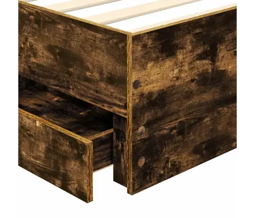 Gultas Rāmis Dūmaka Ozols 98.5 X 200 Cm Inženieru Koks Vidaxl