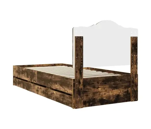 Gultas Rāmis Dūmaka Ozols 98.5 X 200 Cm Inženieru Koks Vidaxl