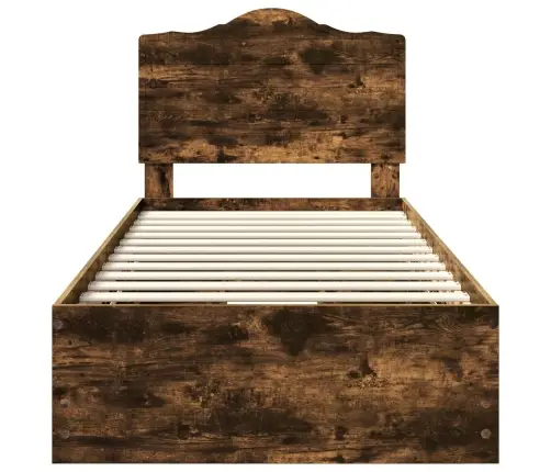 Gultas Rāmis Dūmaka Ozols 98.5 X 200 Cm Inženieru Koks Vidaxl